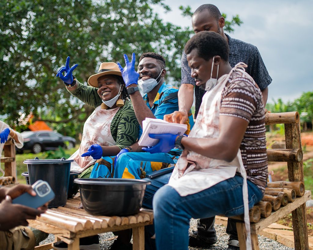 Guests at a cooking workshop